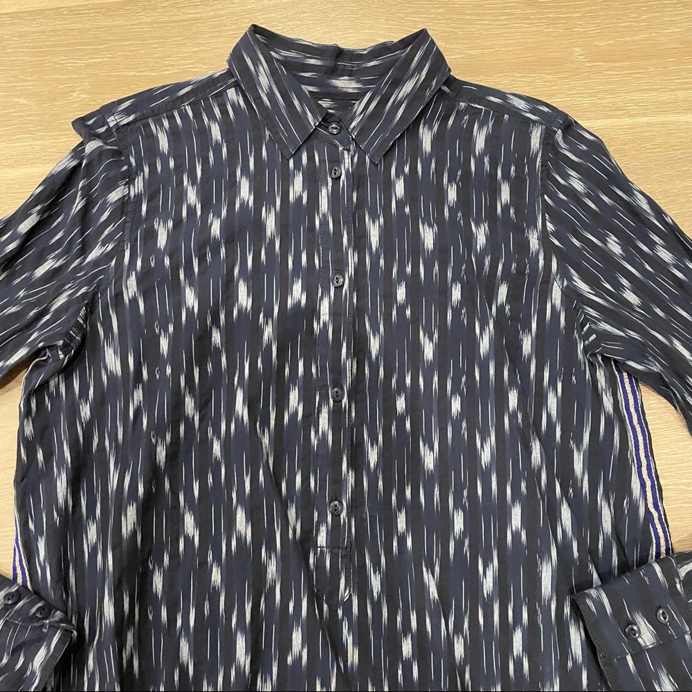 J. Crew Navy And Gray Patterned Button Down - image 2